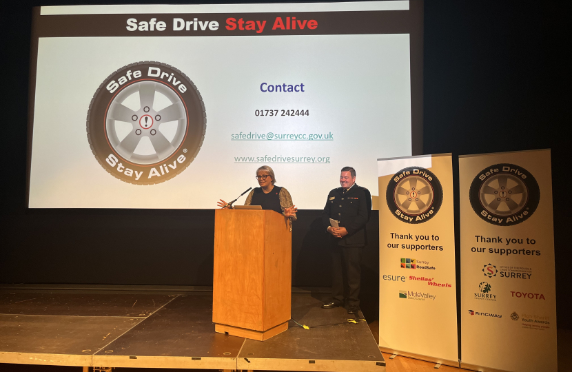 Lisa speaking at Safe Drive Stay Alive 