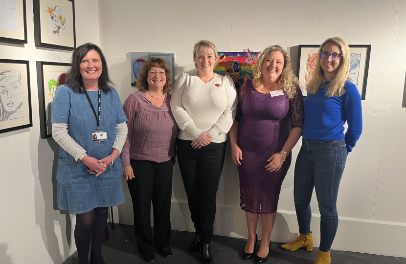 Lisa pictured with supporters of the Women's Support Centre