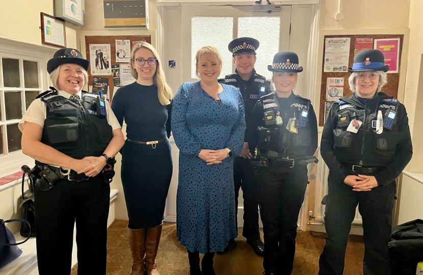 Pictured with Maxine Cilla, Local Borough Commander and her officers. 