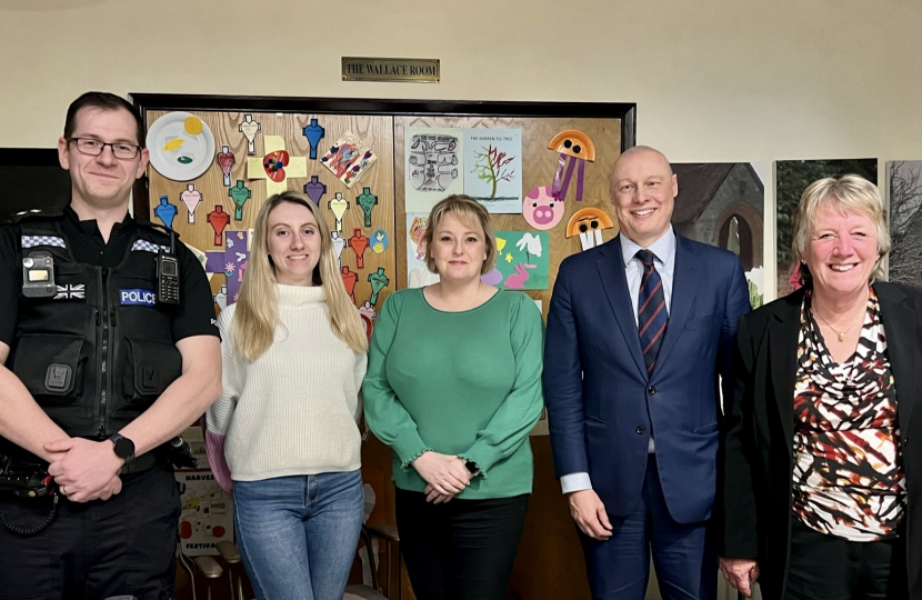 Lisa and Ellie with other panellists at Thorpe Community Meeting