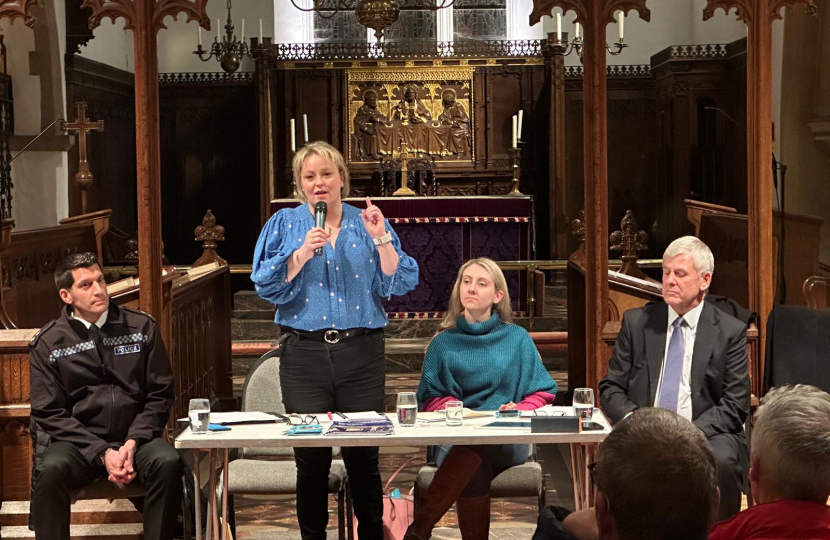 Lisa with at St Andrews Church, Cobham, with other panellists