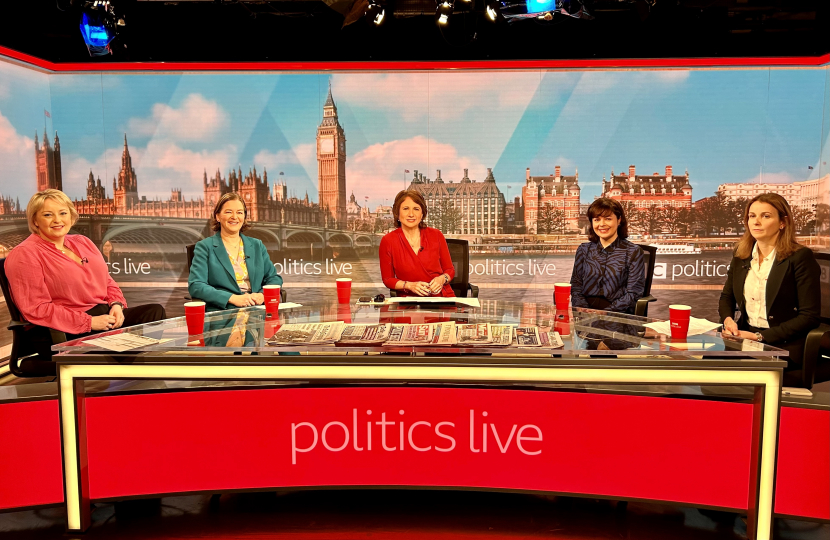 Lisa with panellists in the studio