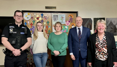 Lisa and Ellie with other panellists at Thorpe Community Meeting